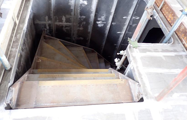Scillonian-4-internal-staircase-to-crew-accommodation-April-2025